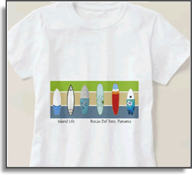 Surfing Bocas  - Legit Shredding - Island Art by Yotigo Tshirt